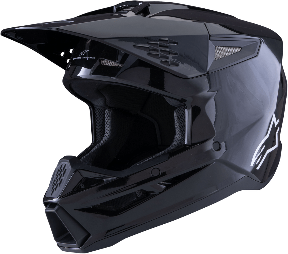 glossy black motorcycle helmet ALPINESTARS SM3 SOLID HELMET BLACK GLOSSY