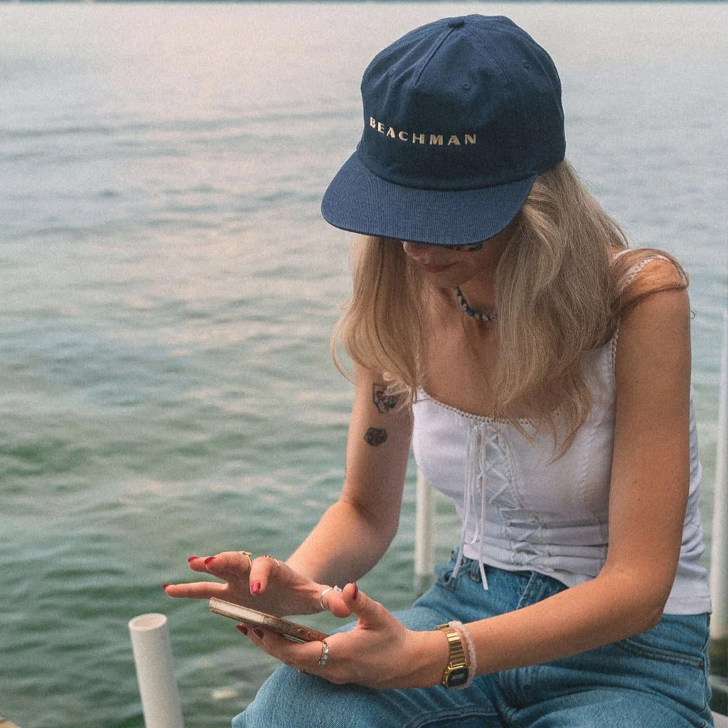 Beachman Navy Beach Cap - EMOTO Supply Co. - Apparel - Beachman