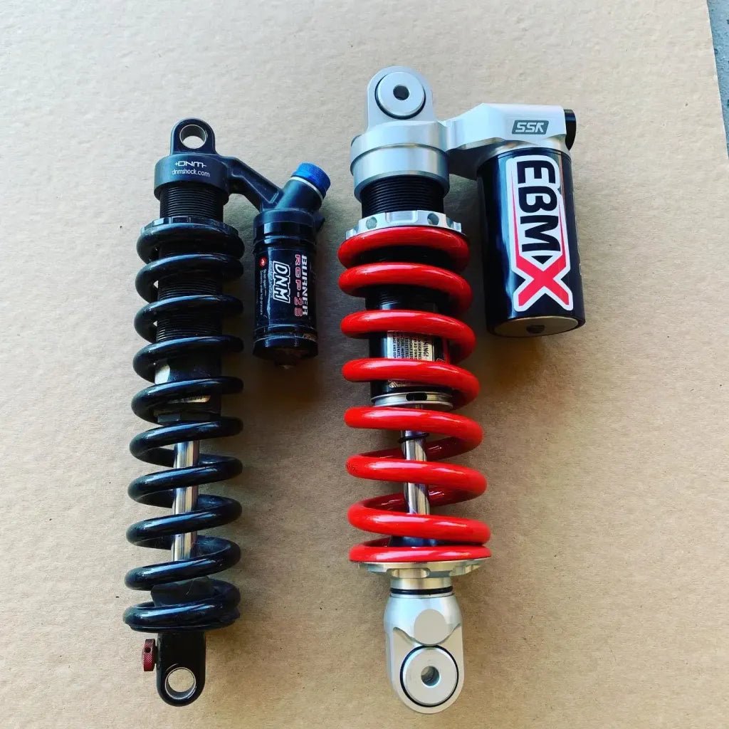 EBMX Rear Shock includes linkage and v1 triangle for SurRon Light Bee - EMOTO Supply Co. - Suspension - Charged Powersports