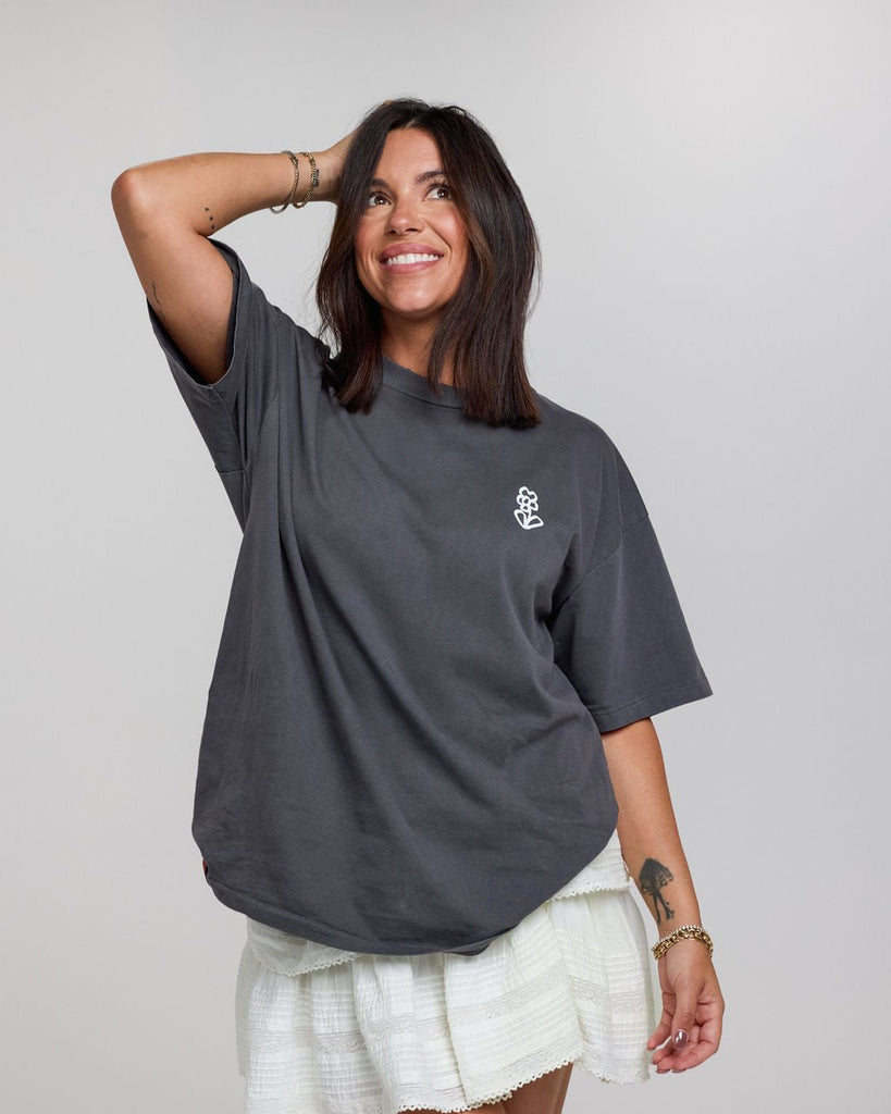 Flower Tee - Grey - EMOTO Supply Co. - Apparel - EMOTO Supply Co.