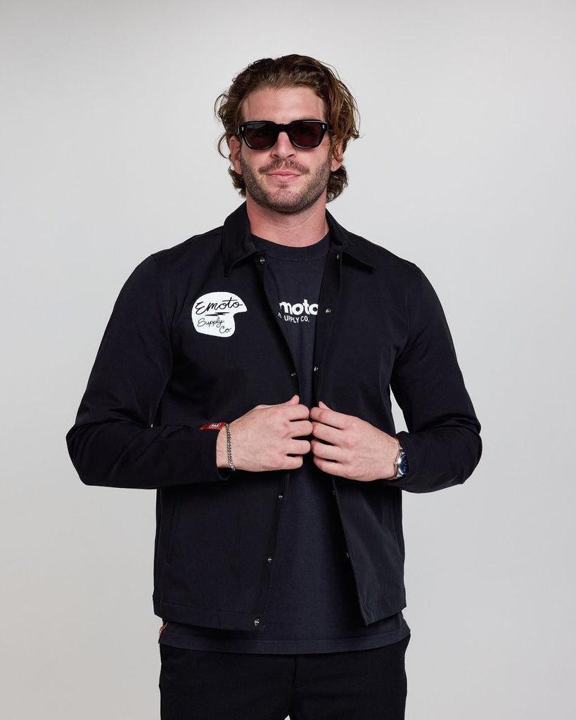 Varsity Jacket - Black - EMOTO Supply Co.