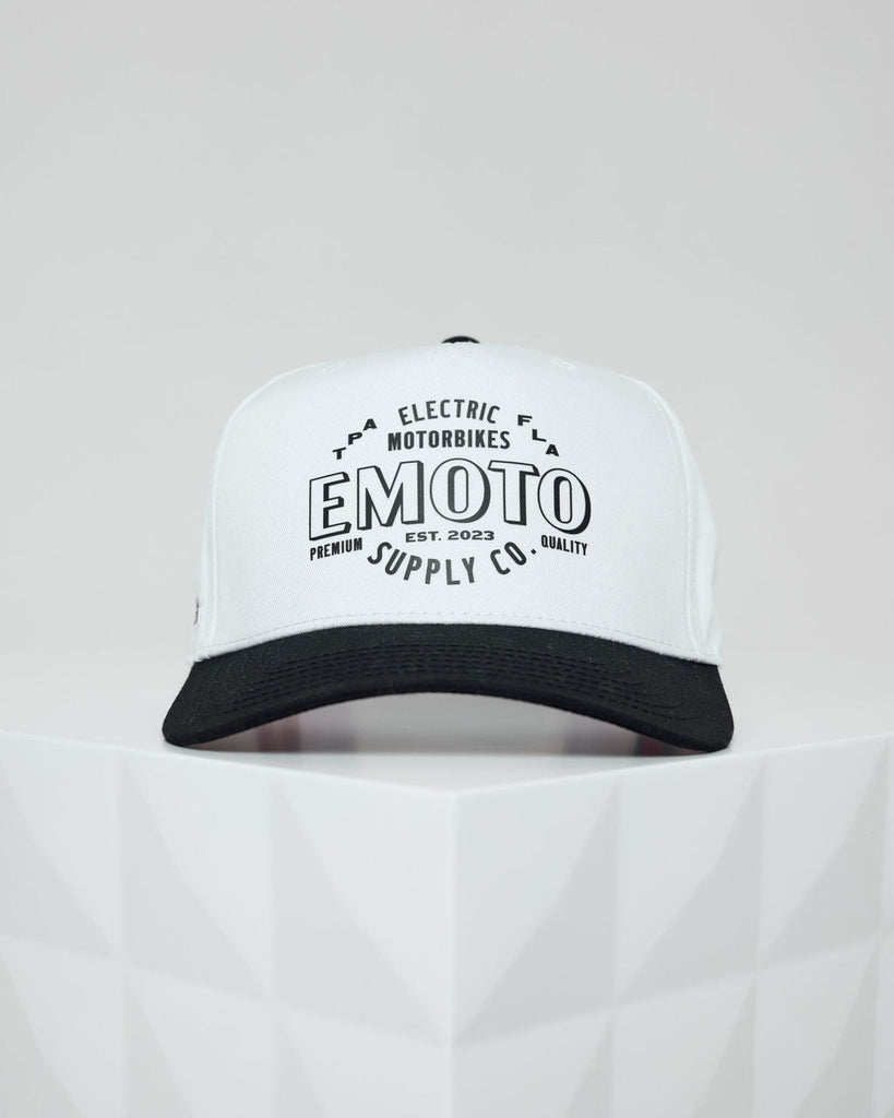 Water Street Hat - White/Black - EMOTO Supply Co.